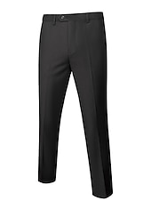 cheap Homecoming Suits-Men&#039;s Wedding Party Tuxedos Black Tie Homecoming Dark Grey Summer Solid Color Standard Fit 3 Piece Single Breasted One-button