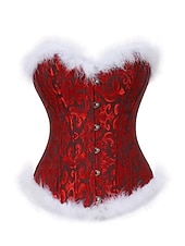 economico Regali-Body Shaper Plus Size per Donne Corpetti di Moda a Fiore Comfort per Feste di Natale Casa in Poliestere Traspirante Bandeau Senza Maniche Senza Schiena Piuma Estate Primavera Nero Rosso Vino Regalo