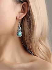 cheap Jewelry Sets-1set(1pcs Necklace1pair Earrings) Jewelry Set For Women&#039;s Blue Daily Travel Festival Alloy Retro
