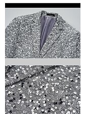 economico Blazer e Giacca-giacca blazer uomo blazer moda festa retrò tinta unita argento oro vestibilità standard monopetto un bottone