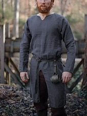  Medievale Rinascimento 17° secolo Camicia Tunica Guerriero Vichingo Ranger Elfico Tiro con l'arco Costume Per uomo Vichingo Fantasia Halloween Carnevale Mascherata LARP Adulti Camicia Tutte le