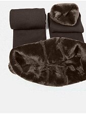 abordables Leggings en polaire-Femmes Pantalon en polaire Collants Leggings Mode Longueur complète Couleur Unie Lifting des fesses Confort Contrôle du ventre Élastique Décontracté Quotidien Noir Grise