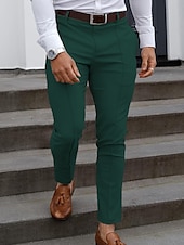 cheap Chinos-Men&#039;s Graduation Trousers Chinos Chino Pants Pocket Plain Comfort Breathable Office Daily Casual Black Red