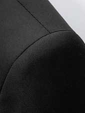 preiswerte Anzüge-Herren Hochzeit Anzüge Suits Schwarz Weiß Einfarbig Weite Passform 2-teiliges Set Einreiher - 2 Knöpfe