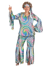 Χαμηλού Κόστους Ενδύματα-Δεκαετία '60 Χίπισσα Δεκαετία '70 Μπλούζα / Πουκάμισο Σύνολα Κορδέλα κεφαλής Μεγάλα Μεγέθη Μανίκι Flare Cuff Χίπισσα Ντίσκο Φανταχτερή Φόρεμα Γυναικεία Απόκριες Μασκάρεμα