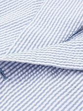 abordables Costumes décontractés-Costumes de mariage pour hommes en seersucker d&#039;été bleu coloré uni coupe standard 2 pièces simple boutonnage deux boutons