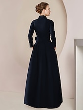 preiswerte Overalls für Mütter-Zweiteiliges Jumpsuit Mutter der Braut formelle Hochzeitsgast elegantes Partykleid mit Kragen bodenlang Taffeta langarm mit Schleife(n) einfarbig 2025 kostenlose Maßanfertigung