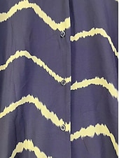 billige T-skjortekjoler-kvinners geometriske stripe knapp splitt v-hals maxi lang kjole daglig ferie langermet sommer våren