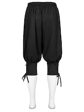 economico Fondi-Medievale Rinascimento 17° secolo Pantaloni Pantaloni da pirata Pirata Vichingo Crociato Coulisse Tinta unita Costume Per uomo Costumi da pirata Fantasia Halloween Mascherata Halloween LARP Fiera