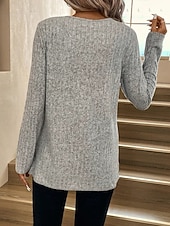 olcso Textúrált felsők-Női Ing Csipke ing Blúz Patchwork hálós felső Színes Elegáns Divat Alap Hosszú ujj Kerek Normál felsők Hétköznapi Csipke Kollázs Szürke Tavasz Ősz