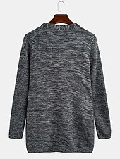 preiswerte Herren Strickjacke-Herren Strickjacke Herbstpullover Gerippt Stricken Standard Strick Glatt Öffnung vorne Warm-Ups Moderne zeitgenössische Freizeitskleidung Ausgehen Bekleidung Winter Schwarz Dunkelblau M L XL