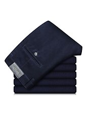 baratos Magro-Homens Social Calças de Veludo Calças de inverno Calças Calças de Terno Bolsos Tecido Conforto Respirável Ao ar livre Diário Para Noite Moda Casual ダークカーキ Preto