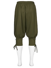 economico Fondi-Medievale Rinascimento 17° secolo Pantaloni Pantaloni da pirata Pirata Vichingo Crociato Coulisse Tinta unita Costume Per uomo Costumi da pirata Fantasia Halloween Mascherata Halloween LARP Fiera