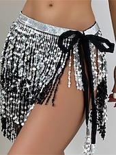 abordables Jupes unies-jupe de mardi gras pour femme jupe scintillante mini blanc / noir noir blanc jaune jupes été paillettes gland frange imprimé mode décontracté performance fête taille unique thème carnaval