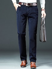 baratos Magro-Homens Social Calças de Veludo Calças de inverno Calças Calças de Terno Bolsos Tecido Conforto Respirável Ao ar livre Diário Para Noite Moda Casual ダークカーキ Preto