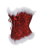economico Regali-Body Shaper Plus Size per Donne Corpetti di Moda a Fiore Comfort per Feste di Natale Casa in Poliestere Traspirante Bandeau Senza Maniche Senza Schiena Piuma Estate Primavera Nero Rosso Vino Regalo