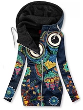 abordables Sudadera-Sudaderas de Mujer Gráfico Floral Mariposa Deportiva Básica Manga Larga Hoodie Tops Regulares Casual Calle Cremallera Ajustable Bolsillo Frontal Negro Blanco Rosa Rojo Azul Otoño  Invierno