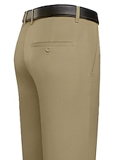 preiswerte Schlank-Herren Anzughosen Hose Hosen Hose Freizeithose Anzughose Tasche Einfarbig tragbar Draussen In voller Länge Hochzeit Heim Arbeit Modisch Strassenmode weiß grau Schwarz elastisch
