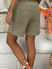 abordables Bermuda-Femme Short Bermuda Mode Court Plein Cordon Poches latérales Confort Micro-élastique Vacances Plage Noir Blanche Kaki Standard