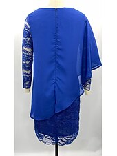 cheap Work Dresses-Women&#039;s Midi Dress Party Dress Work Dress Sheath Dress Church Dress Mature Elegant Dress Office Date Tea Party Regular Fit Pure Color 3/4 Length Sleeve Crew Neck Navy Blue Blue Green Spring Fall