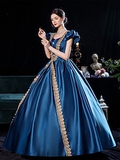 cheap Dresses-Gothic Victorian Vintage Inspired Dress Party Costume Prom Dress Princess Shakespeare Solid Color Ball Gown Fancy Dress Women&#039;s Royal Halloween Carnival Valentine&#039;s Day Party Evening Party Stage
