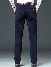 baratos Magro-Homens Social Calças de Veludo Calças de inverno Calças Calças de Terno Bolsos Tecido Conforto Respirável Ao ar livre Diário Para Noite Moda Casual ダークカーキ Preto