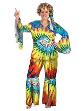 abordables Conjuntos-Años 60 Hippie Años 70 Blusa / Falda Accesorios Bandana Talla Grande Manga de la llamarada Hippie Disco Mujer Víspera de Todos los Santos Carnaval Mascarada Fiesta / Noche Desfile del orgullo Mes del