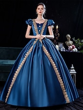 cheap Dresses-Gothic Victorian Vintage Inspired Dress Party Costume Prom Dress Princess Shakespeare Solid Color Ball Gown Fancy Dress Women&#039;s Royal Halloween Carnival Valentine&#039;s Day Party Evening Party Stage