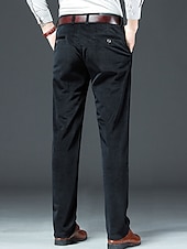 baratos Magro-Homens Social Calças de Veludo Calças de inverno Calças Calças de Terno Bolsos Tecido Conforto Respirável Ao ar livre Diário Para Noite Moda Casual ダークカーキ Preto