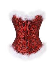economico Regali-Body Shaper Plus Size per Donne Corpetti di Moda a Fiore Comfort per Feste di Natale Casa in Poliestere Traspirante Bandeau Senza Maniche Senza Schiena Piuma Estate Primavera Nero Rosso Vino Regalo
