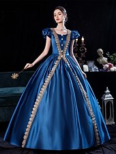 cheap Dresses-Gothic Victorian Vintage Inspired Dress Party Costume Prom Dress Princess Shakespeare Solid Color Ball Gown Fancy Dress Women&#039;s Royal Halloween Carnival Valentine&#039;s Day Party Evening Party Stage