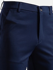 preiswerte Schlank-Herren Hose Freizeithose Anzughose Tasche Bedruckt Einfache Einfarbig Wasserdicht tragbar In voller Länge Heim Arbeit Klassisch Casual / sportlich weiß grau Schwarz elastisch