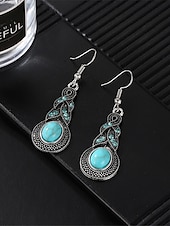cheap Jewelry Sets-1set(1pcs Necklace1pair Earrings) Jewelry Set For Women&#039;s Blue Daily Travel Festival Alloy Retro