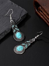 cheap Jewelry Sets-1set(1pcs Necklace1pair Earrings) Jewelry Set For Women&#039;s Blue Daily Travel Festival Alloy Retro
