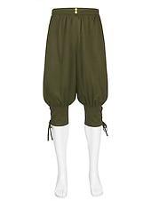economico Fondi-Medievale Rinascimento 17° secolo Pantaloni Pantaloni da pirata Pirata Vichingo Crociato Coulisse Tinta unita Costume Per uomo Costumi da pirata Fantasia Halloween Mascherata Halloween LARP Fiera