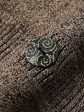 voordelige Vesten en bovenkleding-Dames Vest Trui Stijlvol Casual Zacht Bloemig Geribd Strakke ronde hals Knop Zak Lange mouw breien Buiten Feestdagen Uitgaan bordeaux Grasgroen Herfst Winter