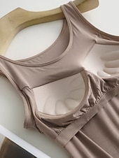  Women's Camisole Tank Top Basic Sleeveless Regular Tops Round Neck Casual Black White Orange Dark Gray Gray