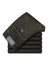 baratos Magro-Homens Social Calças de Veludo Calças de inverno Calças Calças de Terno Bolsos Tecido Conforto Respirável Ao ar livre Diário Para Noite Moda Casual ダークカーキ Preto