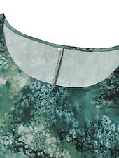 economico Arte &amp; Design Bluse-Blusa da Donna Taglie Forti Chiffon Vintage Basic Vacanza Stampa Floreale Maniche Dolman Maniche Corte Regular Tops Collo a Giro Vacanza Giornaliera Weekend Rosa Blu Verde Grigio Estate Primavera