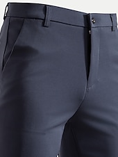preiswerte Schlank-Herren Hose Freizeithose Anzughose Tasche Bedruckt Einfache Einfarbig Wasserdicht tragbar In voller Länge Heim Arbeit Klassisch Casual / sportlich weiß grau Schwarz elastisch