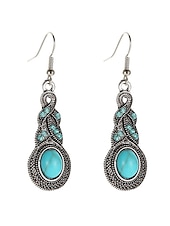 cheap Jewelry Sets-1set(1pcs Necklace1pair Earrings) Jewelry Set For Women&#039;s Blue Daily Travel Festival Alloy Retro