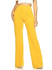 baratos calças sociais femininas-Mulheres Social Calça larga Calças Elegante à moda Trabalho Comprimento total Cintura Alta Côr Sólida Bolsos Corte alto Conforto Respirabilidade Macio Micro-Elástica Formal Escritório Trabalho Preto