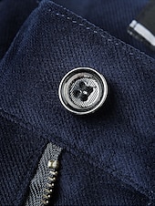 baratos Magro-Homens Social Calças de Veludo Calças de inverno Calças Calças de Terno Bolsos Tecido Conforto Respirável Ao ar livre Diário Para Noite Moda Casual ダークカーキ Preto