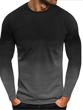 preiswerte Basic-T-Shirts-Herren T Shirt T-Shirt Langarmshirt Langarm Rundhalsausschnitt Frühling &amp; Herbst Farbblock Mode Designer Basic Urlaub Straße Ausgehen Schwarz Weiß Rote Top T-Shirt für Herren