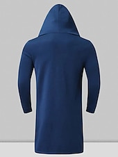 billiga Trenchcoat för män-Herr Trenchcoat Kappa med huva Utomhus Dagliga kläder Höst vinter Polyester Ytterkläder Kläder Mode Streetwear Slät Ficka Huva