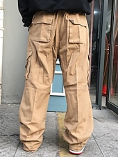 economico Pantaloni cargo-Per uomo Pantaloni cargo Pantaloni militari Tasche Liscio Comfort Traspirante Esterno Giornaliero Per uscire Informale Grande e alto Nero Verde