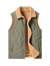 abordables Gilets-Homme Gilet Extérieur Usage quotidien Vacances Sortie Mode basique Automne hiver Zippé Poche Polyester Chaud Plein fermeture Éclair Col rabattu Standard Noir Blanche Jaune Vert Véronèse Gilet