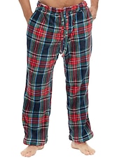 halpa Unen pohja-Miesten loungewear Flanelliset pyjamahousut Plaid housut Oleskeluhousut 1 pcs Skottiruutukuvio Graafiset tulosteet Tyylikäs Vapaa-aika Mukavuus Koti Päivittäin Flanelli Mukavuus Housut Kurenauha