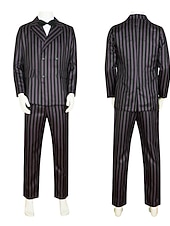 olcso Halloween-Szerda Addams Addams család Gomez Addams Kabát Blúz / Ing Nadrágok Filmsztár jelmez for Férfi Fiú Felnőttek Gyerekek Mindszentek napja Álarcos mulatság