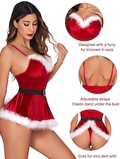 olcso Karácsonyi pizsama-Mikulás Mrs.Claus Karácsonyi pizsama Fehérnemű Női Karácsony Valentin nap szenteste Szexi nős Felnőttek Bálint nap Buli és este Otthoni viselet Ruha Nadrágok